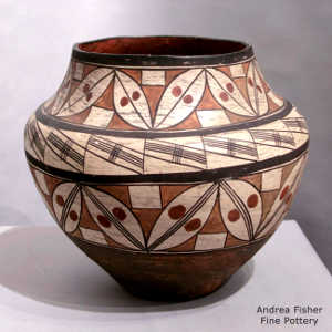 Geometric design on a polychrome jar