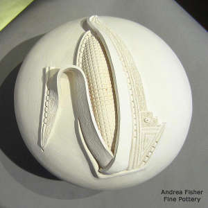 Ear of corn design on a white seed