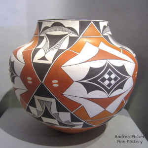Geometric design on a polychrome jar