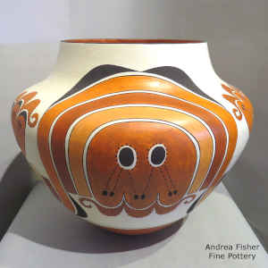 4-panel rainbow and geometric design on a polychrome jar