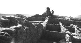 The ruins of Awatovi in 1937: there are only a few stone and adobe walls still standing