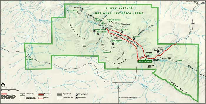 Map of Chaco Culture National Historic Park