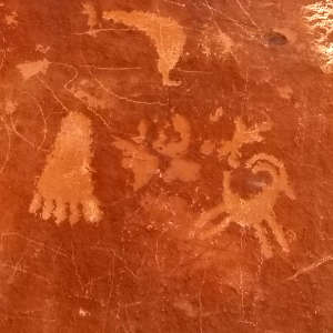 Another petroglyph on a sheer rock wall at Chaco Canyon
