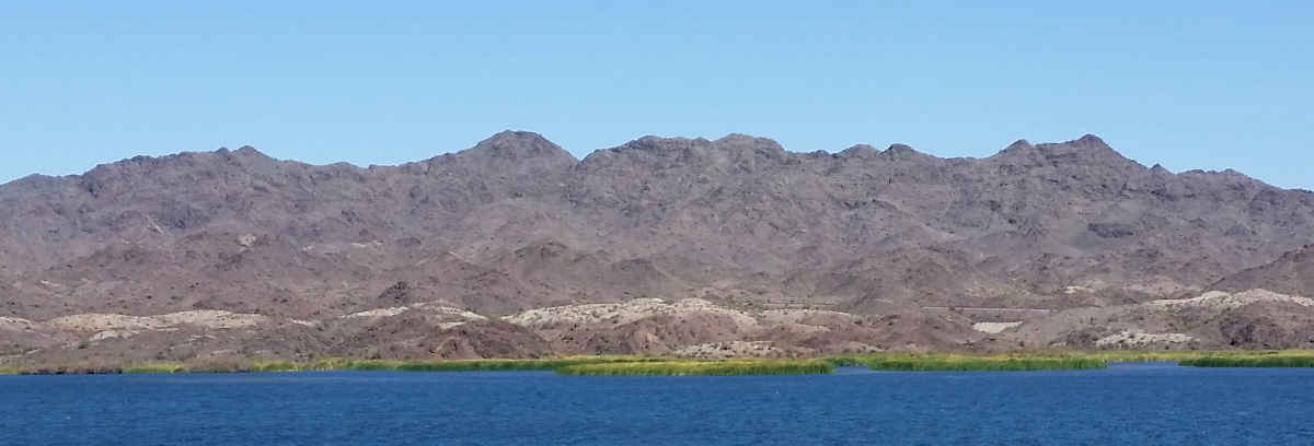 The stark Chemehuevi Mountains rise along the western side of Lake Havasu