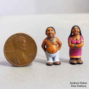 Polychrome miniature pair of human figures