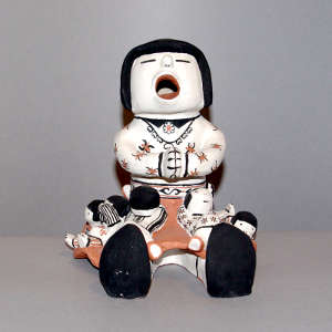 Seven children on a grandmother storyteller