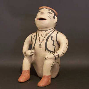 Male figure sitting down