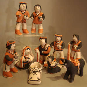 Ten pieces in a nativity set