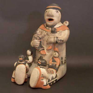 Seven children on a grandfather storyteller