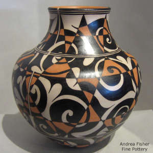 Geometric design on a polychrome jar