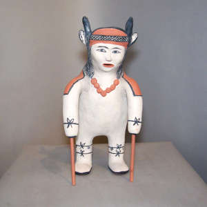 Polychrome deer dancer figure