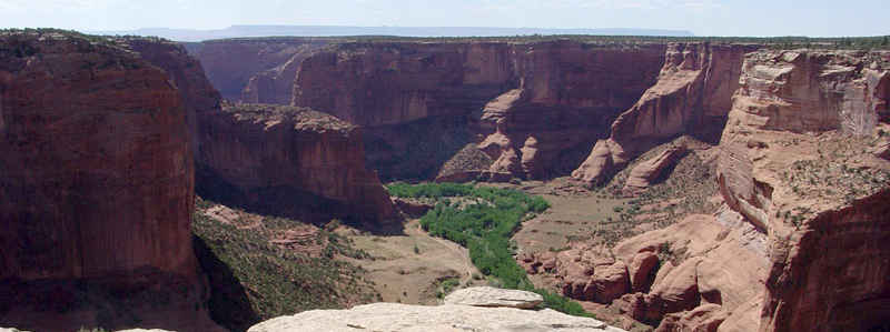 Looking down into Canyon de Chelly from the Spider Woman Rock Overlook