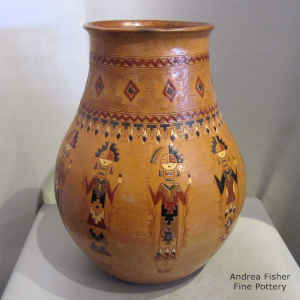 Yeibichai and Dineh carpet design on a polychrome jar