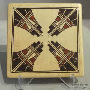 4-direction thunderbird design on a polychrome tile