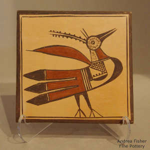 Bird design on a polychrome tile