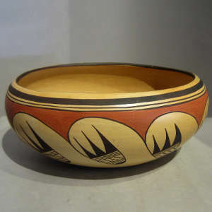 Traditional designs on a polychrome bowl