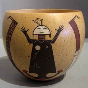 Polychrome cup with Night Chant Dancer design
