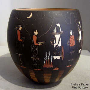 Night Chant dancers on a polychrome jar