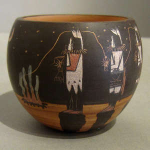 Night Chant dancers on a polychrome jar