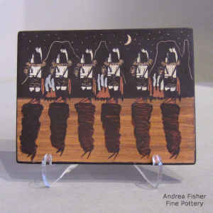 Polychrome tile with Night Chant Dancer design