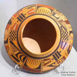 Katsina, bird element and geometric design on a Sikyatki-style polychrome jar
