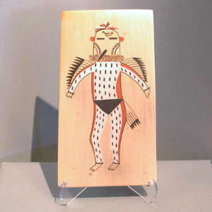 Snipe kachina design on a polychrome tile