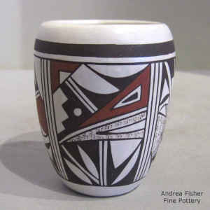 4-panel geometric design on a miniature polychrome jar