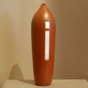 Shifting Sands silver inlays in a red micaceous cylinder