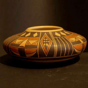 Geometric design on a polychrome jar
