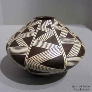 Black and white jar with geometric design