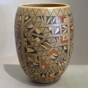 Medium shard geometric design on a tall polychrome jar