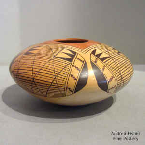 Polychrome jar decorated with a migration pattern design