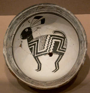 View of a typical Mimbres pottery bowl