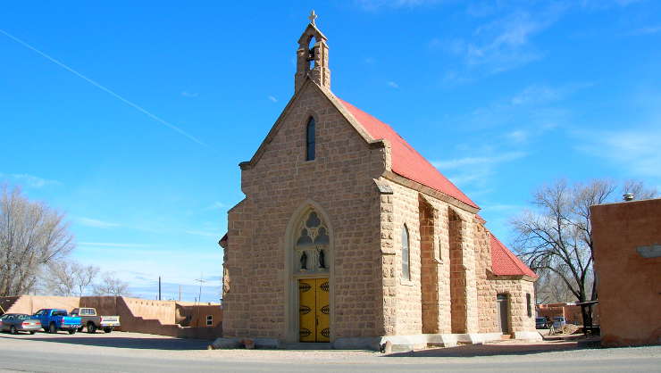 A view of the mission church built in 1898