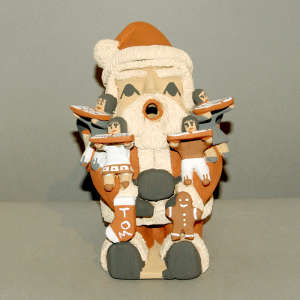 Six children on a Santa Claus storyteller