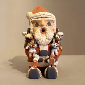 8 children on a Santa Claus storyteller