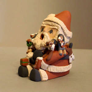 6 children on a Santa Claus storyteller