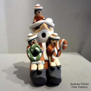 3 children on a Santa Claus storyteller