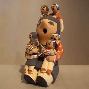 Six children on a grandmother storyteller