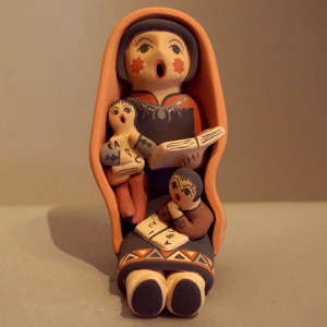 Two children on a storyteller