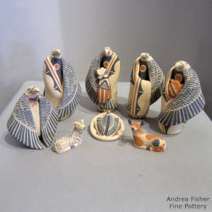 Eight pieces in an eagle nativity set