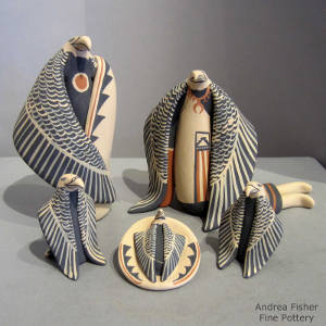 Five pieces in an eagle nativity set