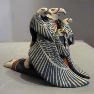 Polychrome eagle figure