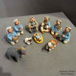 Ten pieces in a nativity set