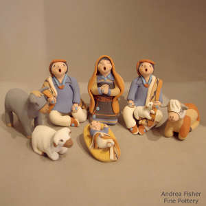 Seven pieces in a nativity