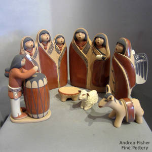 Click to see a larger version Seven pieces in a nativity set