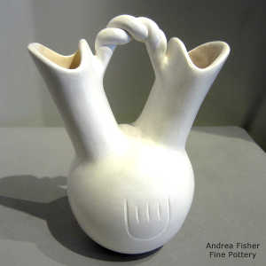 Bear paw imprint on a white wedding vase