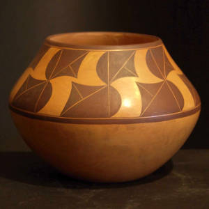 Geometric designs on a Mixed clay pot