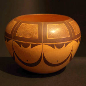 Geometric design on a Mixed clay jar