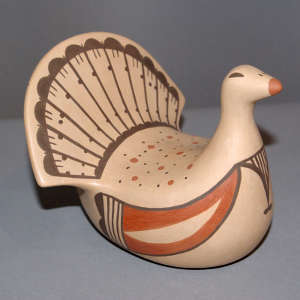 Polychrome turkey figure